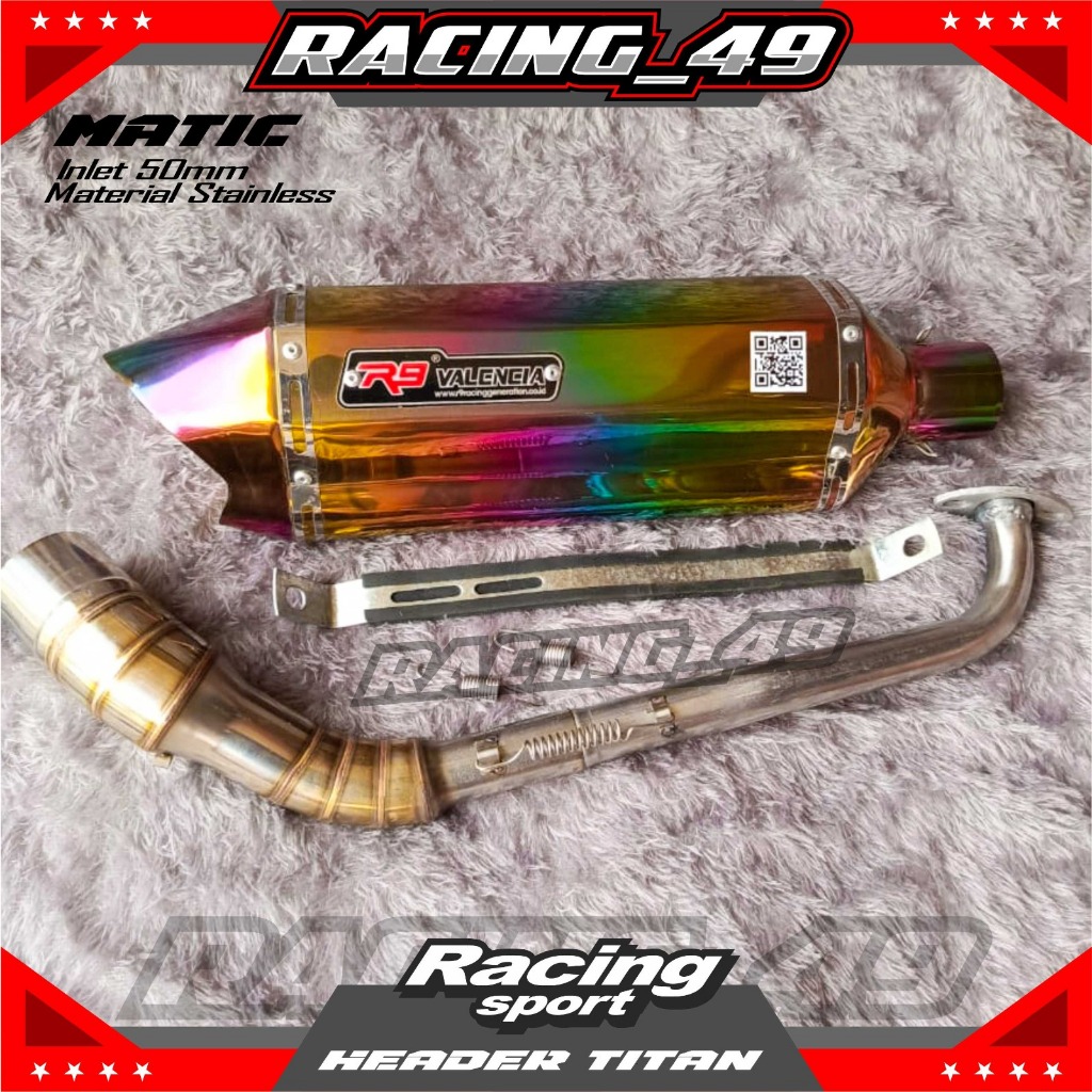 Jual KNALPOT RACING R9 VALENCIA RAINBOW UNTUK MOTOR MIO BEAT VARIO ...