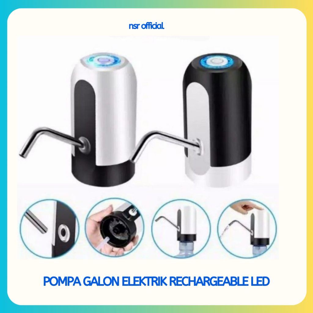 Jual POMPA GALON ELEKTRIK RECHARGEABLE LED / Pompa Galon Murah | Shopee ...