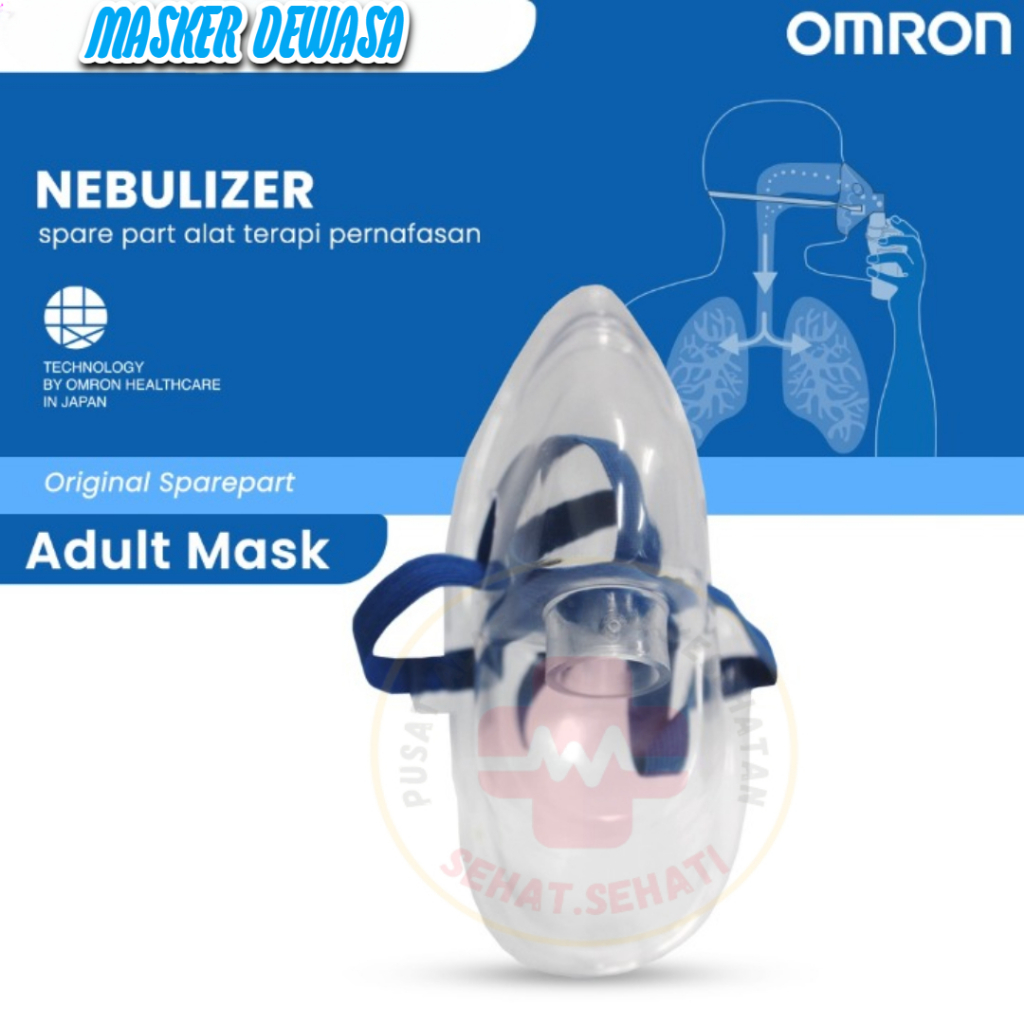 Jual Omron Nebulizer Mask Adult & Child /Aksesoris Omron Masker Nebu ...