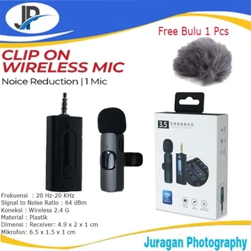 JP Microphone Portable Wireless Lavalier Mic USB Type C Double Iphone Lightning 3.5mm Microphone