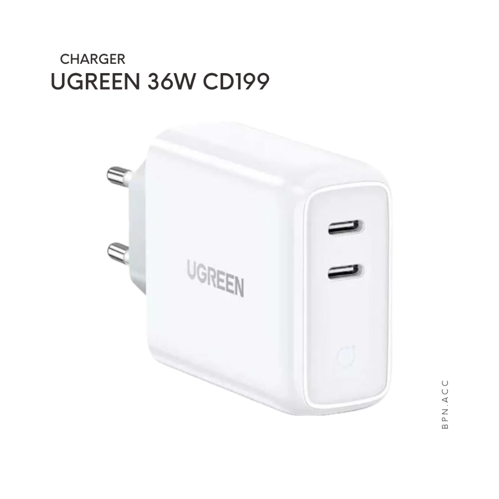 Jual Ugreen 36W Charger Dual Port USB-C PD Fast Charging IPhone Android ...