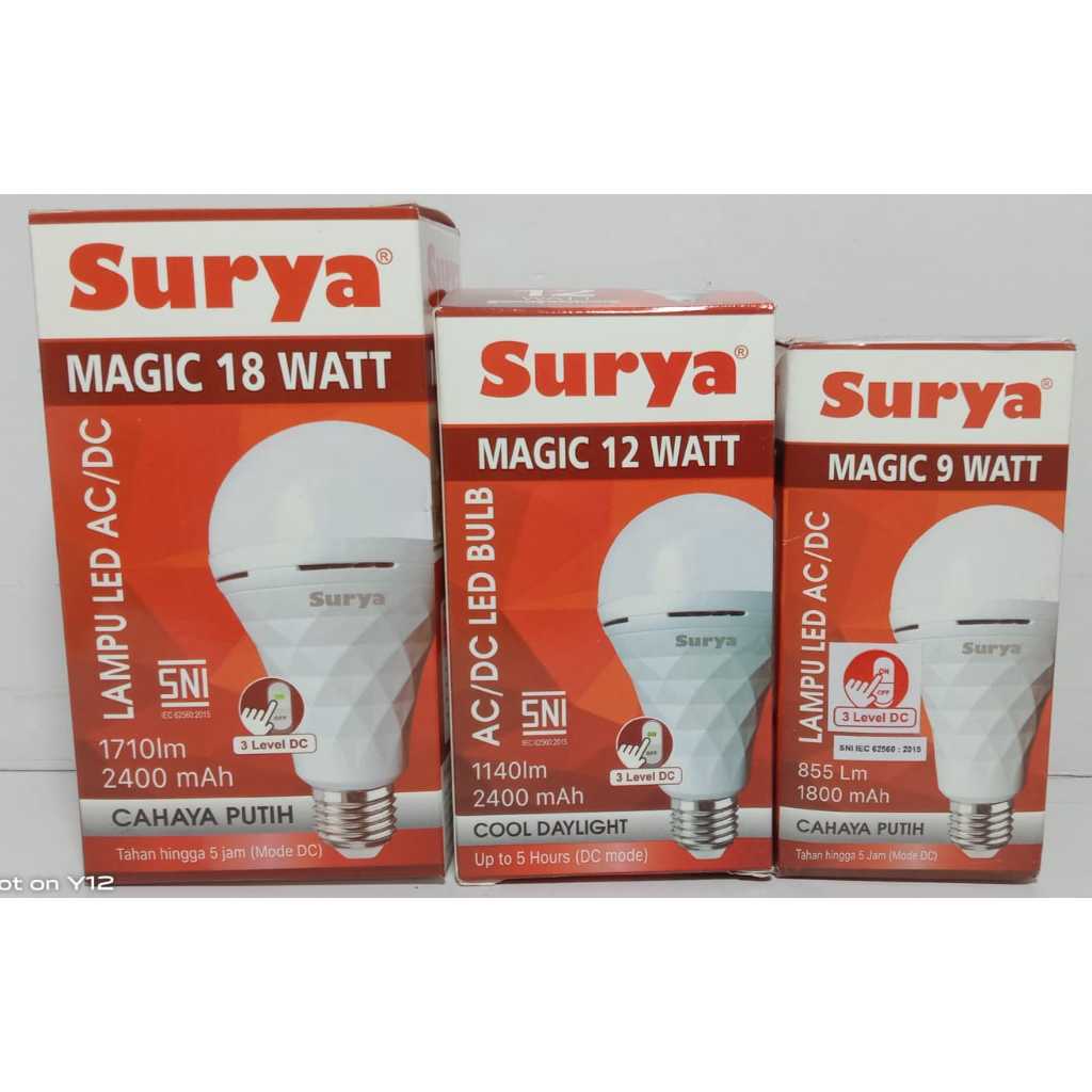 Jual Lampu Emergency Led Bulb Magic Surya 9w 12w 18w Lampu Darurat Murah SNI Shopee Indonesia