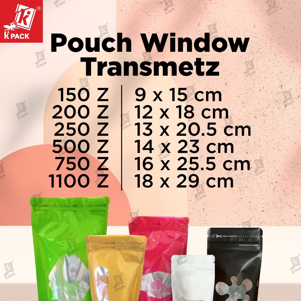Jual KPack Standing Pouch Window Transmetz 150z 9cmx15cm 9x15 kantong ...