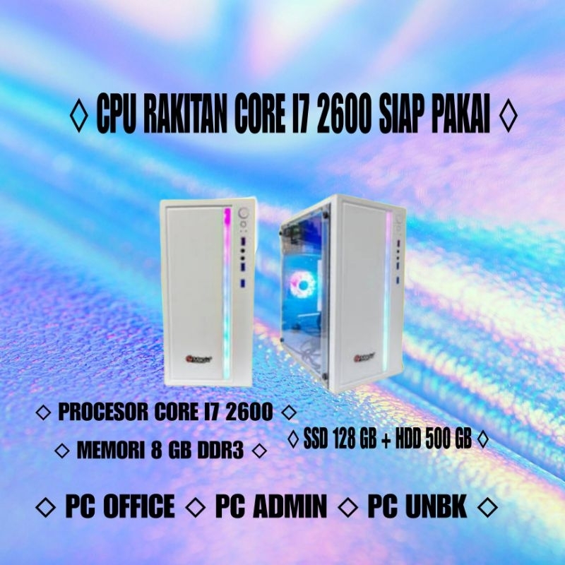 Jual Cpu Rakitan Core i7 Fullset Ram 8 Gb Ssd 128 Gb Led Samsung 24 in ...