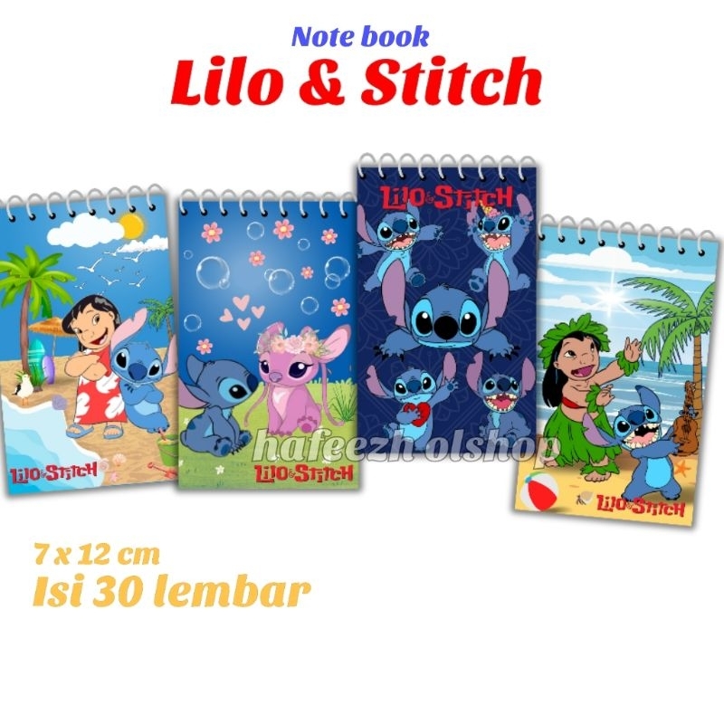 Jual Buku Catatan Notebook Notes Notepad Spiral Lilo and Stitch Bisa ...