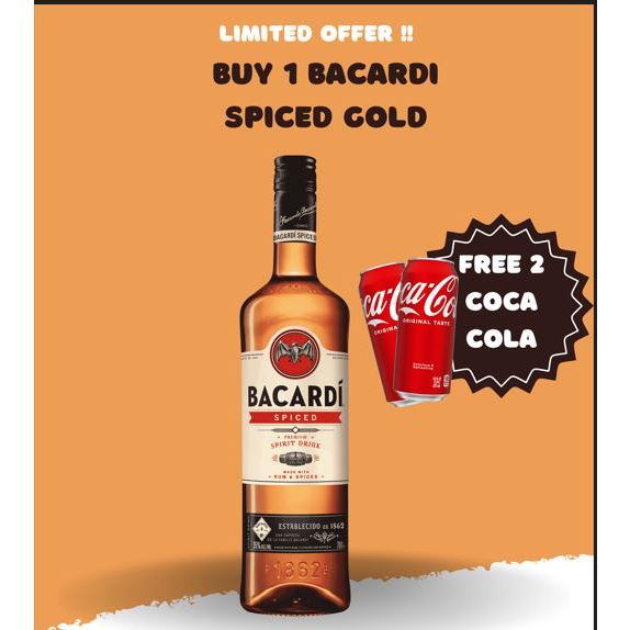 Jual BACARDI SPICED GENUINE SPICED RUM FREE 750 ML FREE 02 CAN COCA