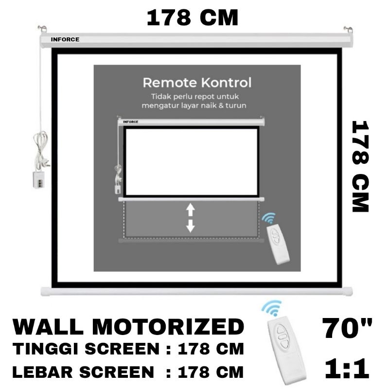 Jual Inforce Wall Screen Motorized 70