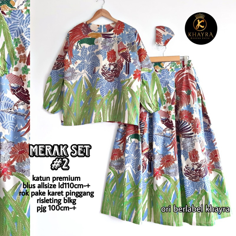 Jual Setelan Batik Blus Lengan Panjang Model Terompet Rok Batik Model ...