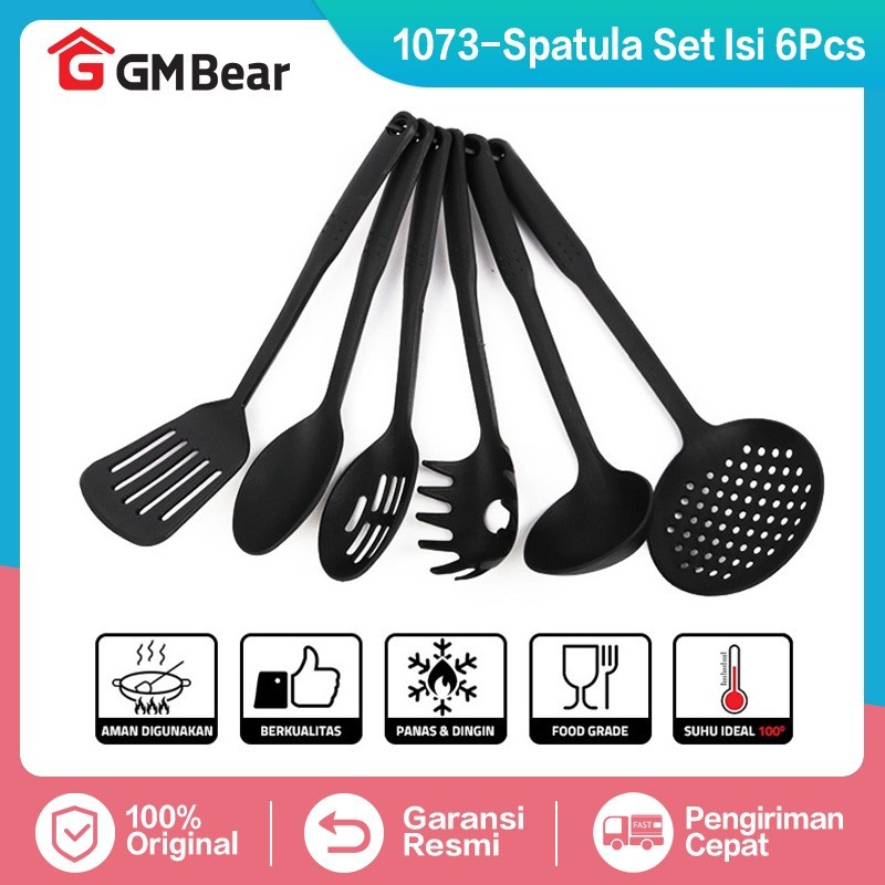 Jual Gm Bear Sutil Spatula Black Set Isi 6 Pcs 1073 Spatula Dapur