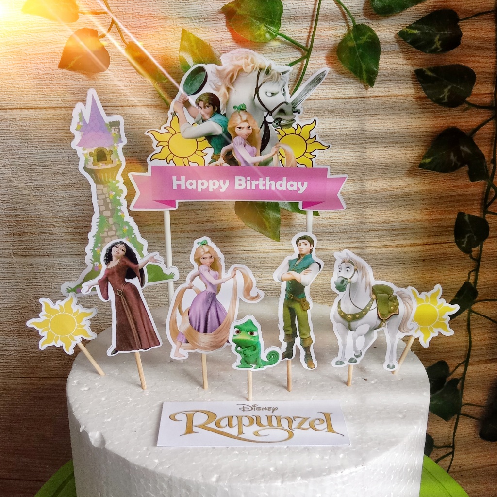 Jual Toper Kue Rapunzel (Bisa Tambah Nama) untuk Hiasan Cake Ulang