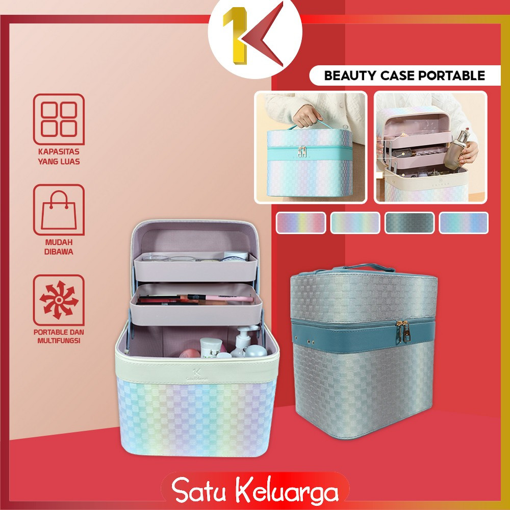 Jual SK-K156 Box Make Up Tas Kosmetik Portable Motif Gradasi Case ...