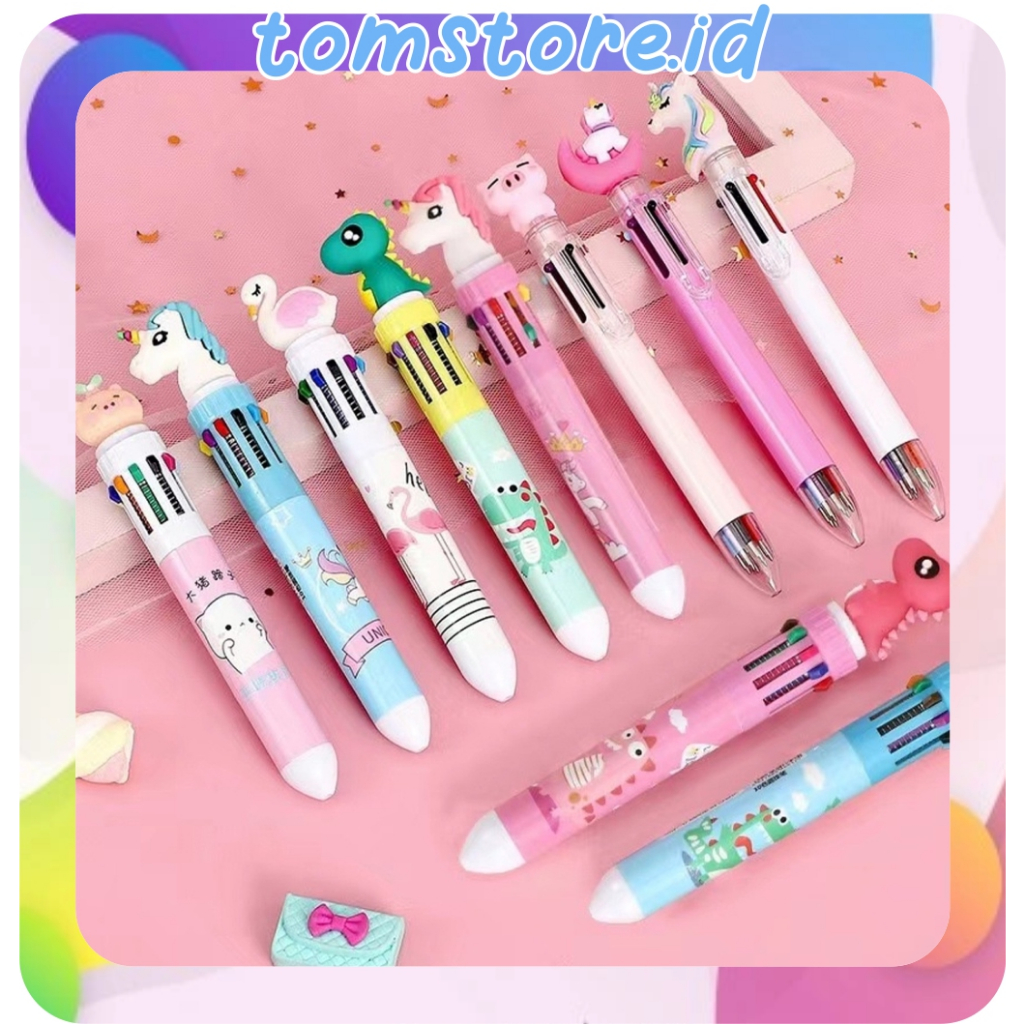Jual TOMSTORE.ID bulpen 10 warna bermotif lucu/pulpen/pulpen anak anak ...