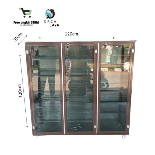 Jual Rak sepatu helm 3 pintu/rak sepatu/rak helm/alumunium free ongkir ...