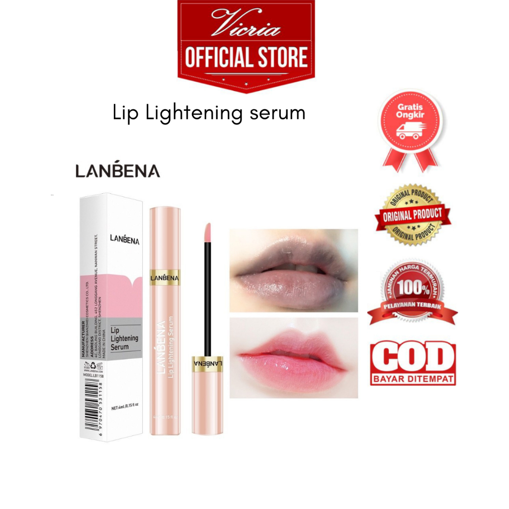 Jual LANBENA Lip Lightening Serum Pink Lips Soft Smooth Long Lasting ...