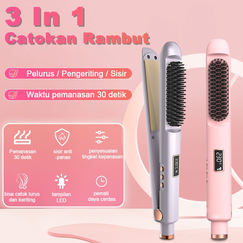 Jual UPHOME Catokan Rambut 3 in 1 Pelurus / Pengeriting / Sisir ,80 ...