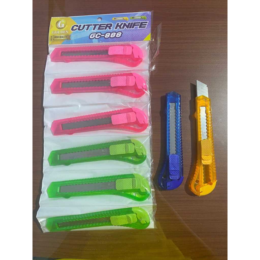 Jual ( 12pcs ) Cutter Pisau Besar Murah Renteng | Shopee Indonesia