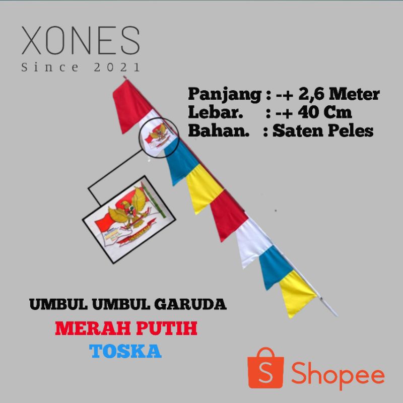 Jual Umbul Umbul Warna Warni Umbul Umbul Merah Putih Garuda 8 Daun Gergaji Shopee Indonesia