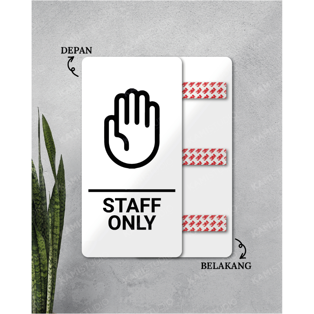 Jual TULISAN STAFF ONLY 30X15 CM POTRAIT / SIGN TEMPEL STAFF ONLY ...