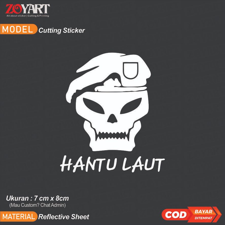 Jual Sticker Hantu Laut, Sticker Cutting Hantu Laut, Sticker Kaca Mobil