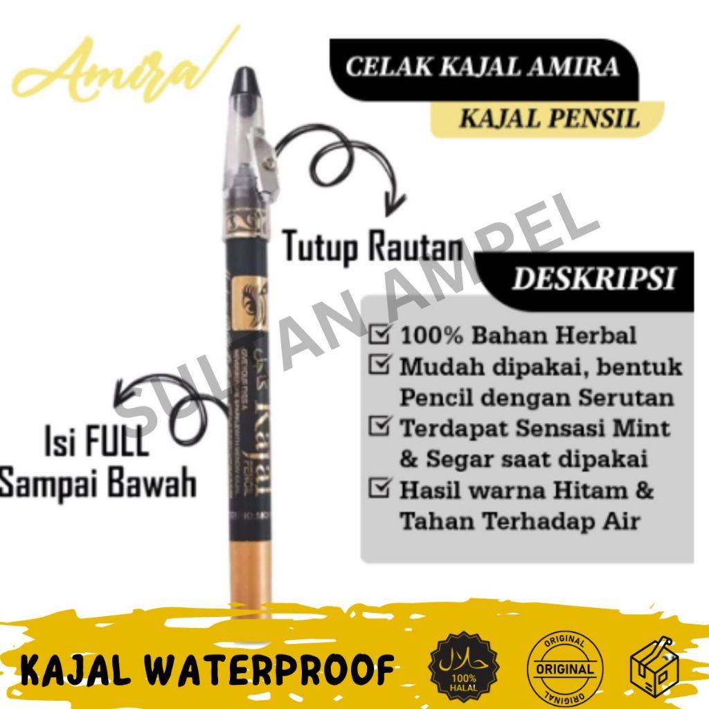 Jual Celak Kajal Pensil Waterproof Warna Hitam Celak Pinsil Mata Arab Kohl Ada Serutan Shopee 5671