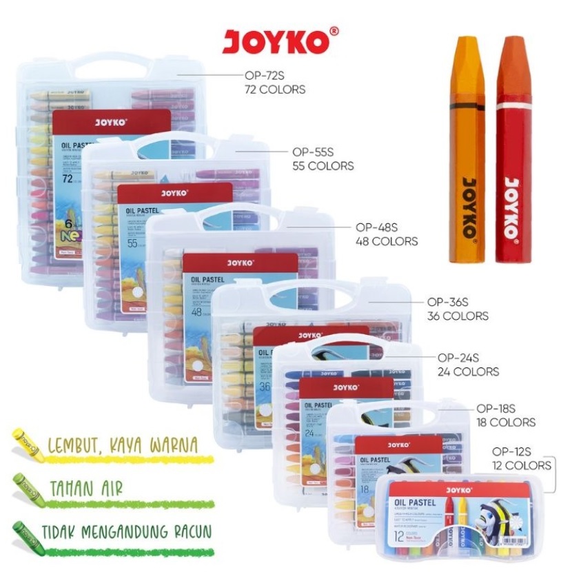 Jual CRAYON JOYKO DAN PASCOLA ISI 24 WARNA/ Krayon/ Oil Pastel Shopee