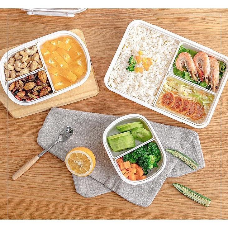 Jual White Bento Box // Food container Kotak sayur sekat [Kotak Makanan ...
