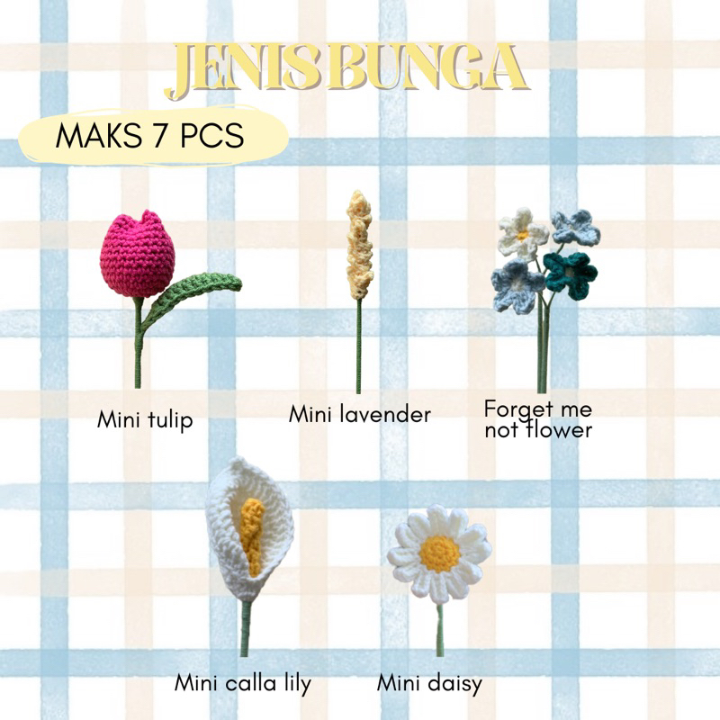Jual CUSTOM BY REQUEST Crochet Mini Bouquet / Buket Bunga Rajut Mini ...