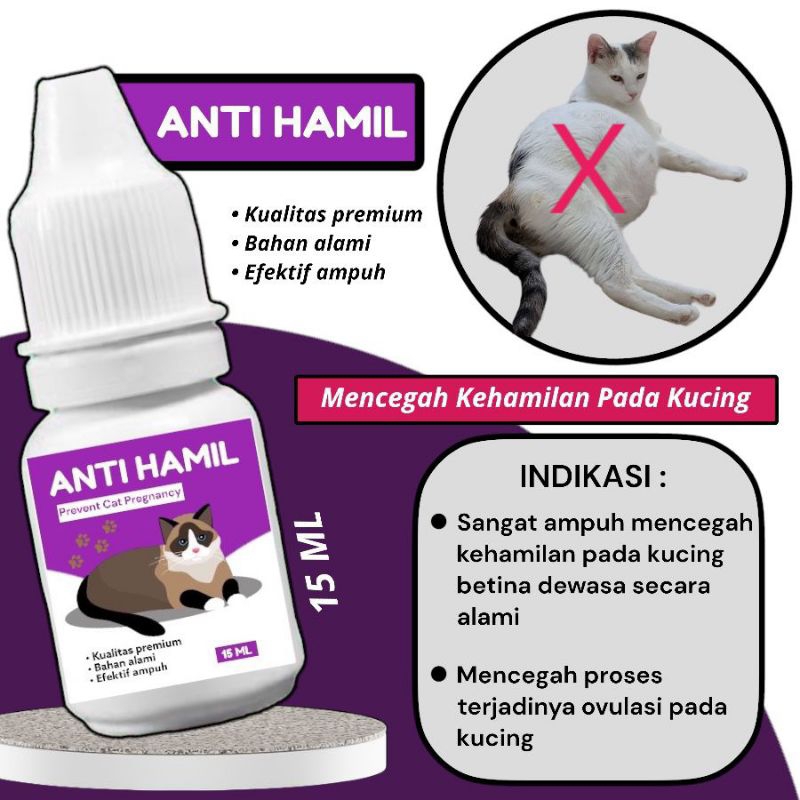 Jual Obat ANTI HAMIL kucing 15ml mencegah kehamilan dan proses