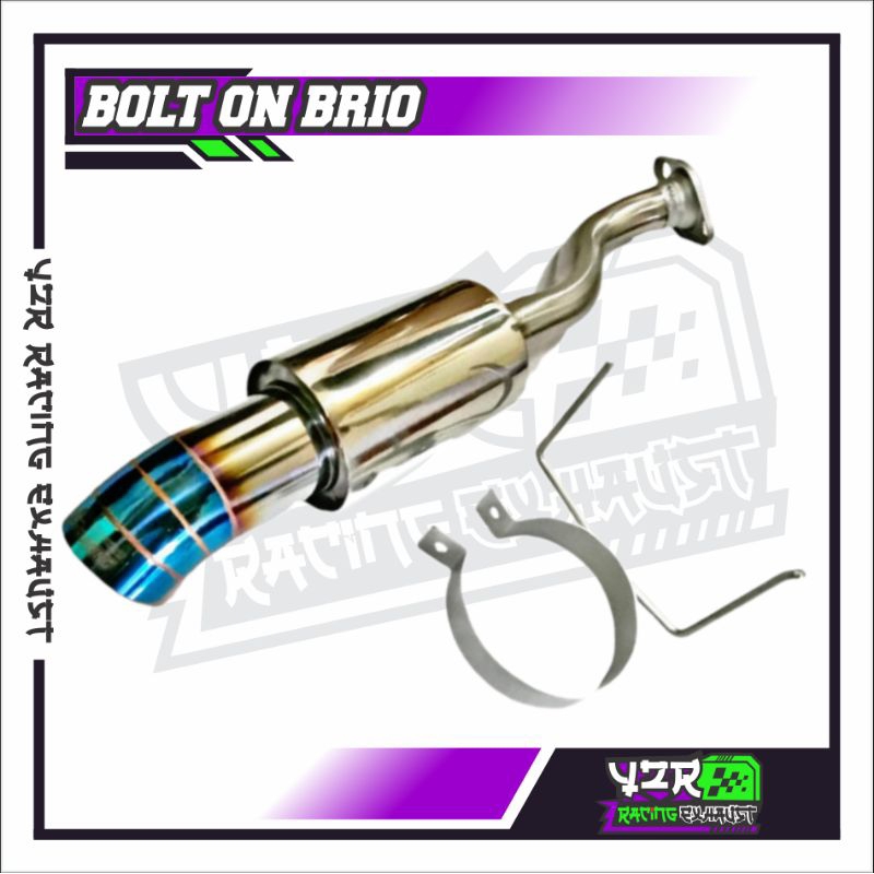 Jual Bolt On Brio Knalpot Mobil Js Racing Blue Full Stenless Bass Woorr Shopee Indonesia