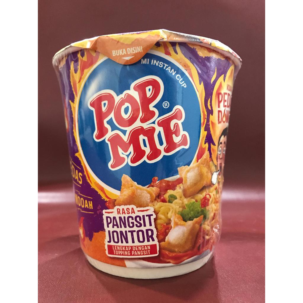 Jual Pop Mie Kuah Pedas Rasa Pangsit Jontor 75g Cup Mie Kuah Popmie