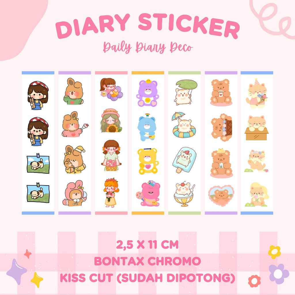 Jual Sticker Aesthetic Stiker Sheet Kiss Cut Journal Planner Diary Lucu