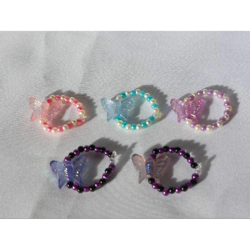 Jual beaded rings/cincin manik-manik | butterfly dust series (baca ...