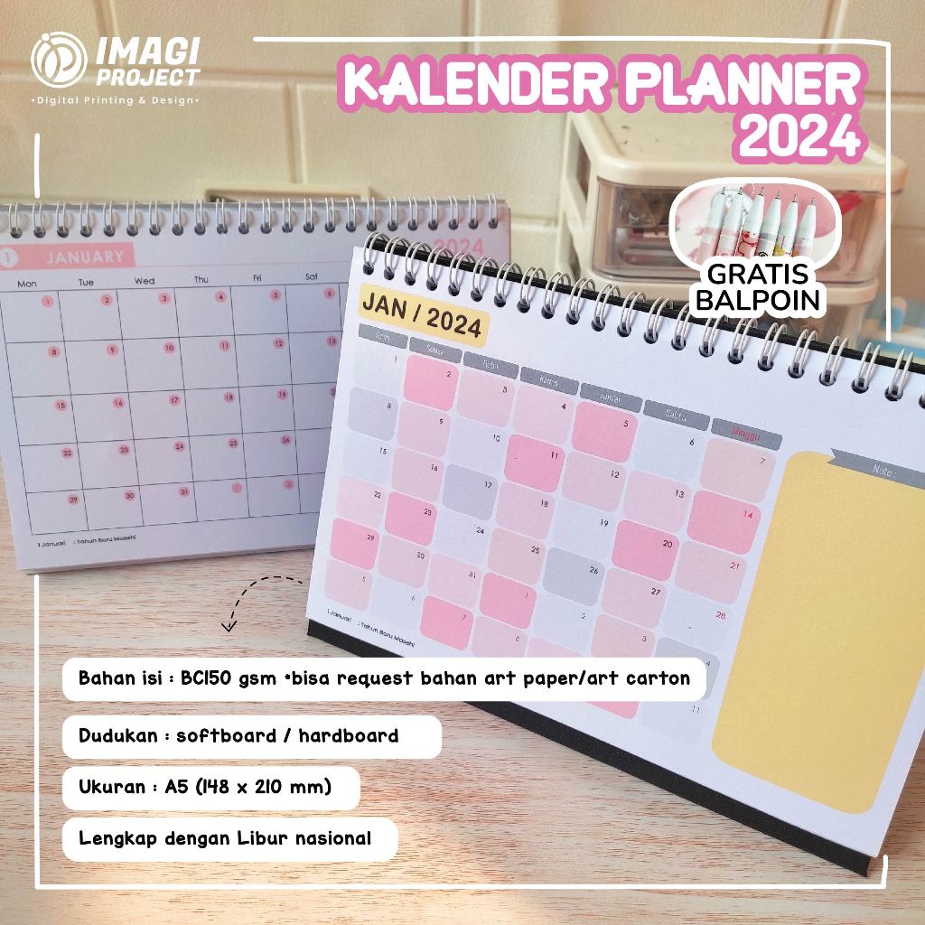 Jual KALENDER MEJA 2025 CUSTOM LOGO PERUSAHAAN AGENDA MONTHLY PLANNER ...