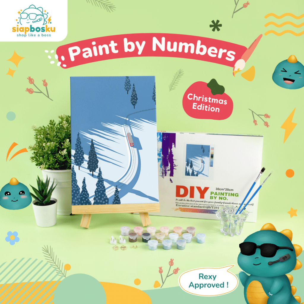 Jual PAINT BY NUMBER 20x30 CM CHRISTMAS SERIES KANVAS LUKIS NATAL