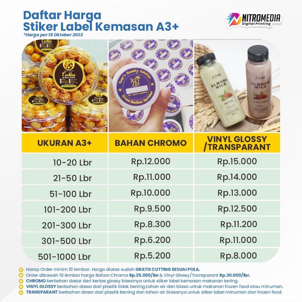 Jual STIKER A3 / STICKER / STIKER LABEL / STICKER LABEL / LABEL ...