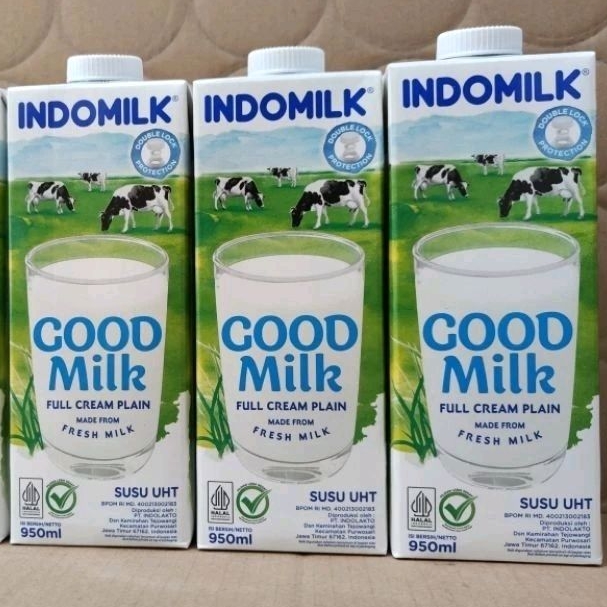 Jual Susu Uht Indomilk 950ml Good Milk Full Cream Plain Shopee Indonesia 1976