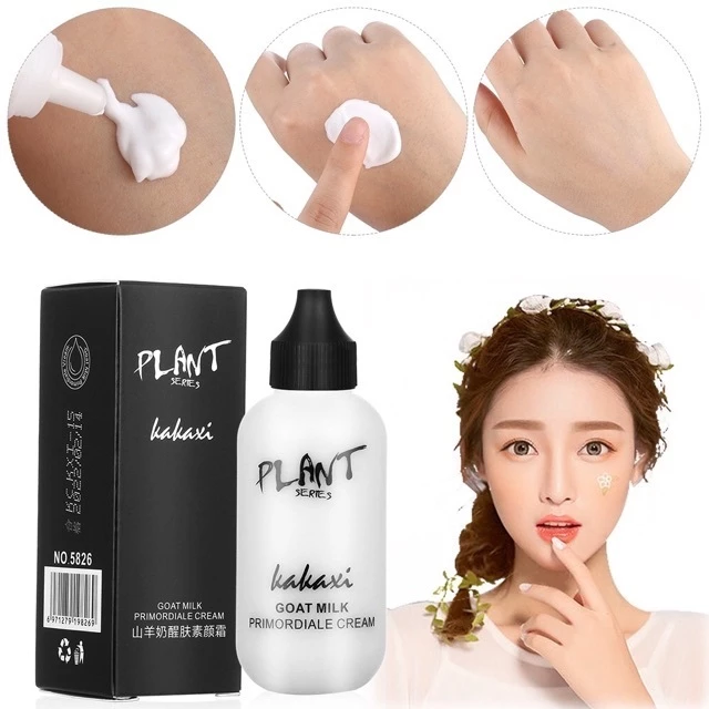 Kakaxi Concealer Foudation Cream Susu Kambing Make Up Alas Penutup Pori Pori dan Noda Wajah | AutoStock
