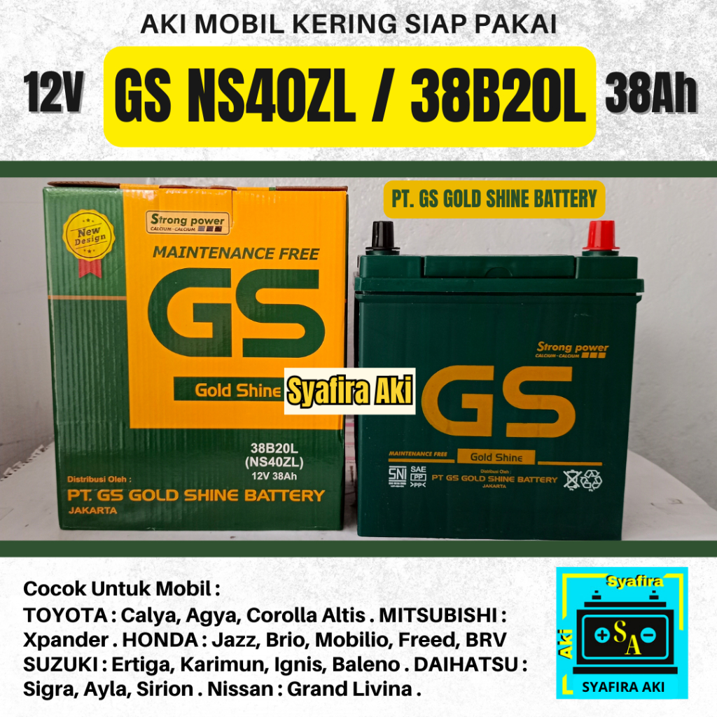 Jual Aki Mobil Suzuki Ertiga / Karimun, Ignis, Brio, Jazz NS40ZL GS MF
