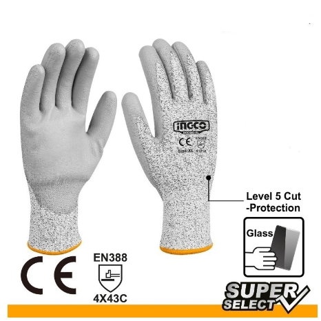 Jual SARUNG TANGAN ANTI SAYAT CUT RESISTANT SAFETY GLOVES INGCO HGCG02 ...