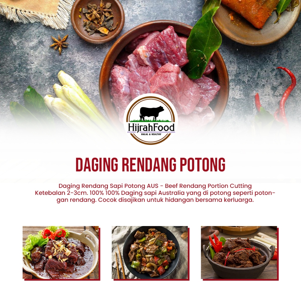 Jual Daging Rendang Sapi Potong AUS Premium Beef Portion Cutting ...