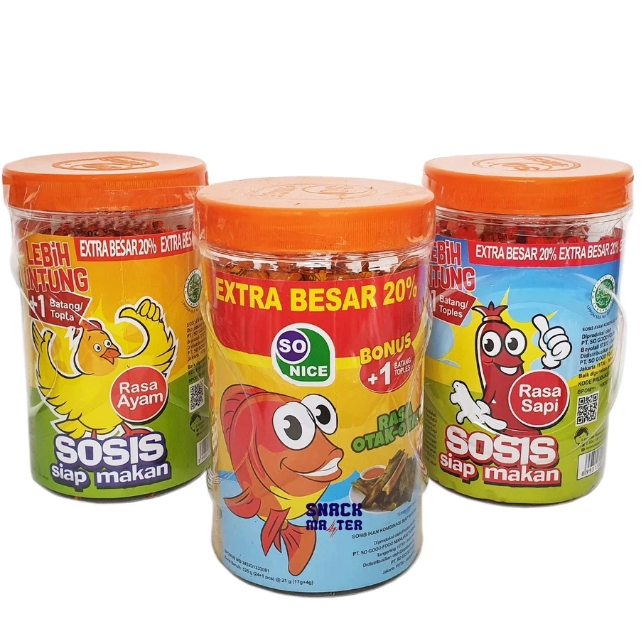 Jual SOSIS SO NICE SIAP MAKAN RASA AYAM DAN SAPI 25 Pcs x 21 gr ...