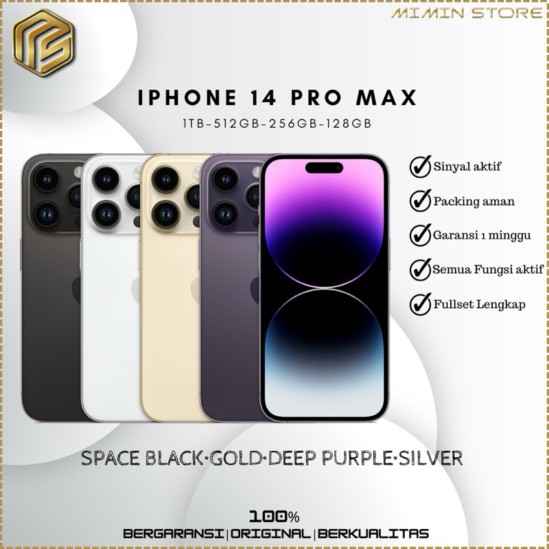 Jual iPhone 14 Pro Max 128GB/256GB/512GB/1TB Fullset Second mulus