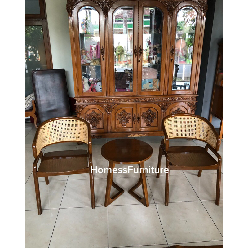 Jual Dining Chairs Rattan Cleopatra Kursi Cafe Rotan Cleopatra Kayu