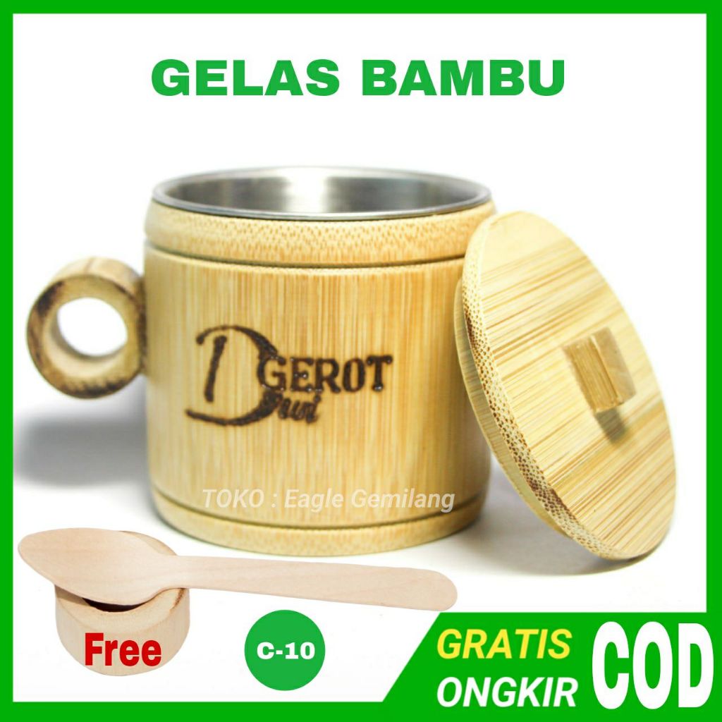 Jual Gelas Kopi Tahan Panas Gelas Bambu Asli Gelas Dan Tutup Shopee Indonesia 9664