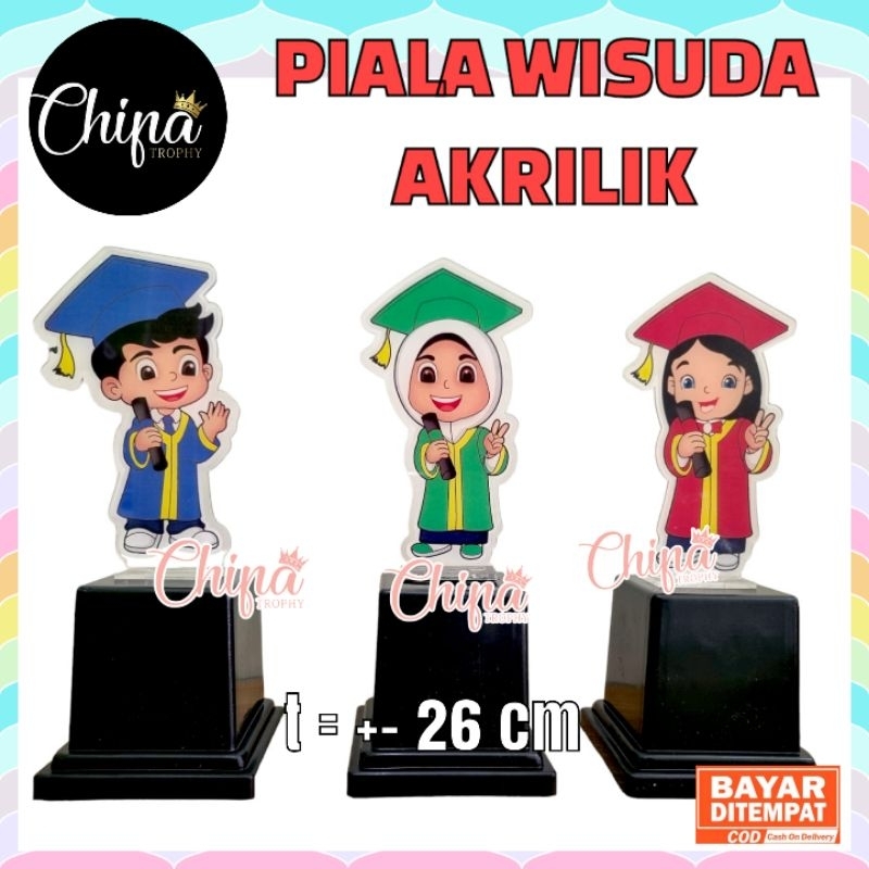 Jual Piala Wisuda Akrilik Termurah Tatakan Plastik Plakat Kado Model