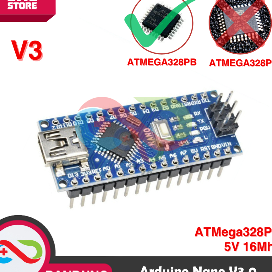 Jual FZYP0447 11.11 NANO V3 ATMEGA328P-PU 5V ARDUINO NANO ATMEGA328 ...