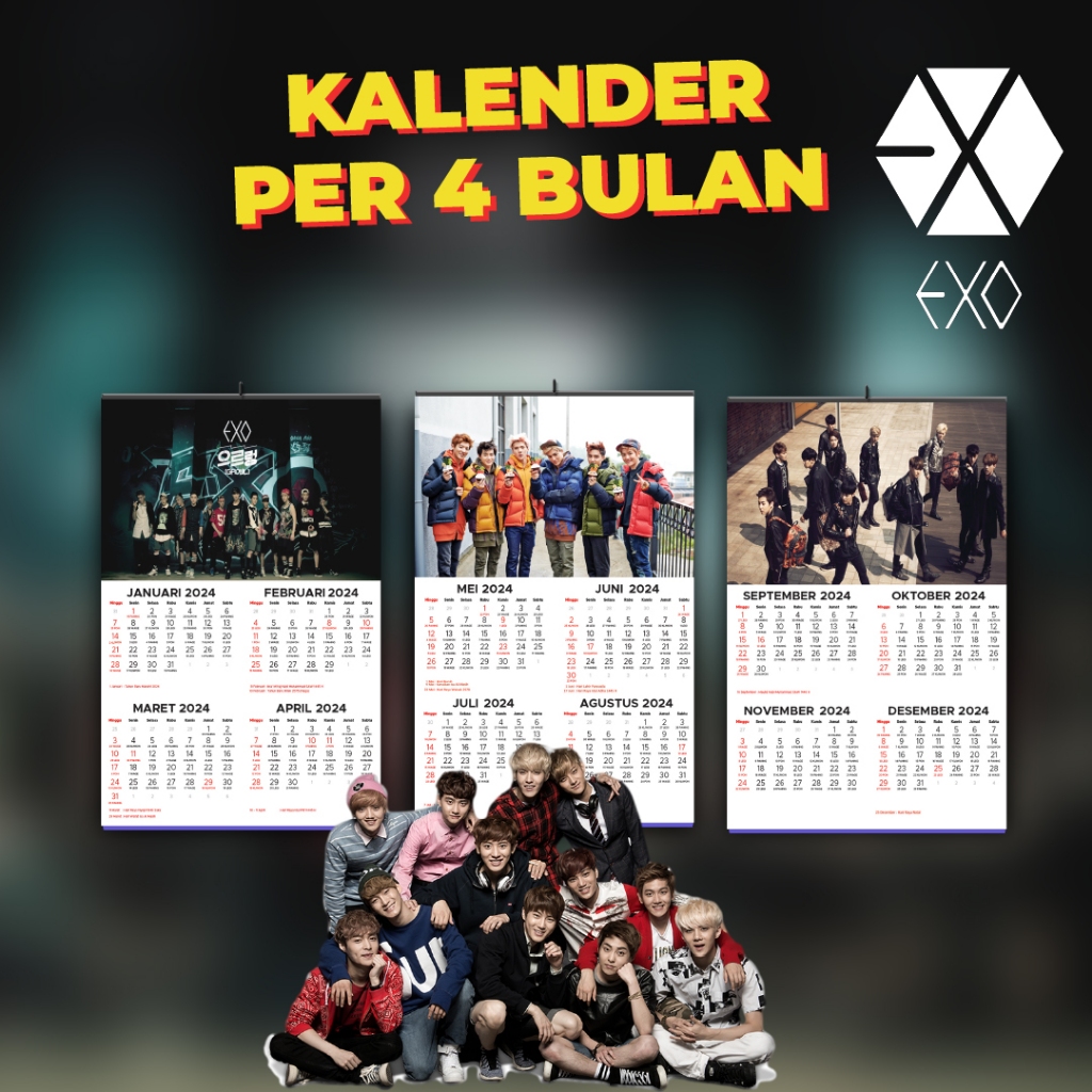 Jual Kalender Dinding EXO 2024 Klem Shopee Indonesia