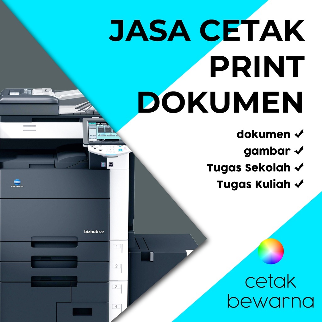 Jasa Print, cetak Dokumen, Online Hvs 80 gram Warna