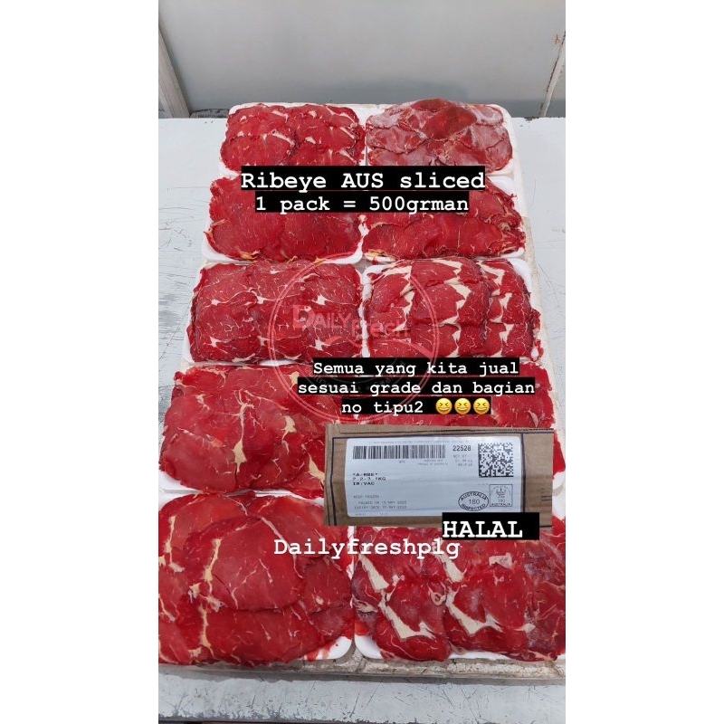 Jual AUST RIBEYE | CUBEROLL SLICED BEEF (100% SAPI BUKAN KERBAU ...
