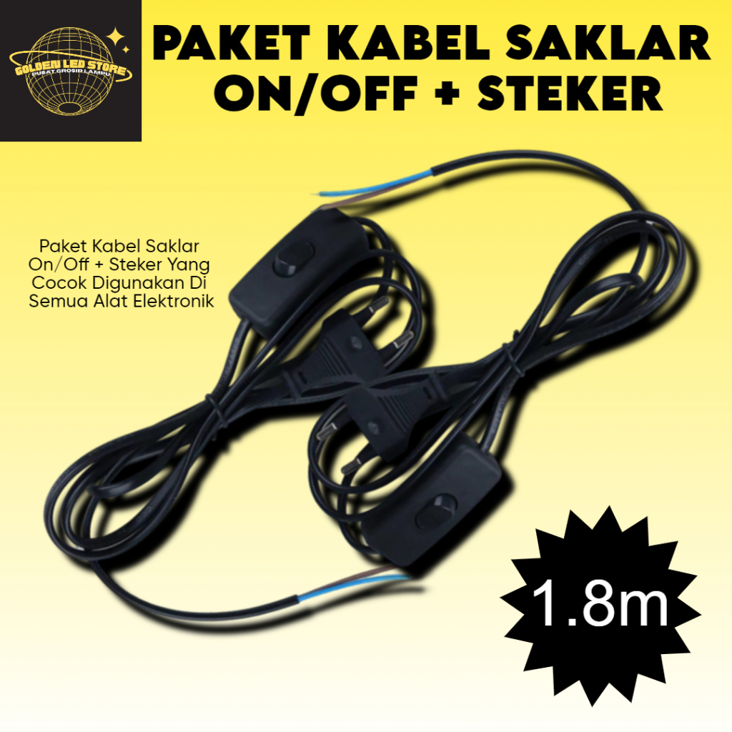 Jual KABEL SAKLAR ON OFF + STEKER / PAKET KABEL ON OFF | Shopee Indonesia